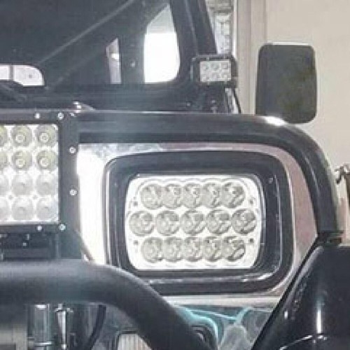 Par de faros LED cromados blancos haz alto/bajo 7X6" para Jeep Wrangler YJ 1987-1995 - Imagen 4 de 10
