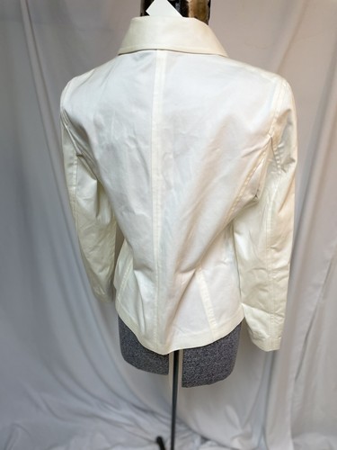 NEW Brooks Brothers Jacket Size Petite 6P Car Coat White 100% Cotton - Photo 17/23