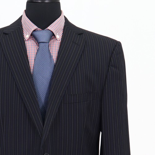 ZZegna 44L Navy Sport Coat Blazer Jacket Striped 2B Wool - Picture 5 of 11