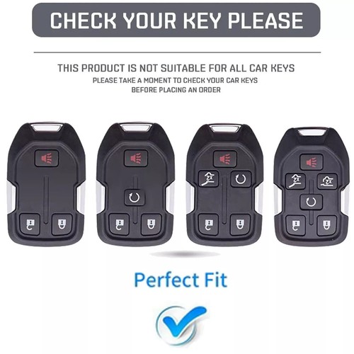 For GMC Sierra Terrain Yukon Tahoe Zinc Alloy Leather Remote Key Fob Case Cover - Picture 2 of 24