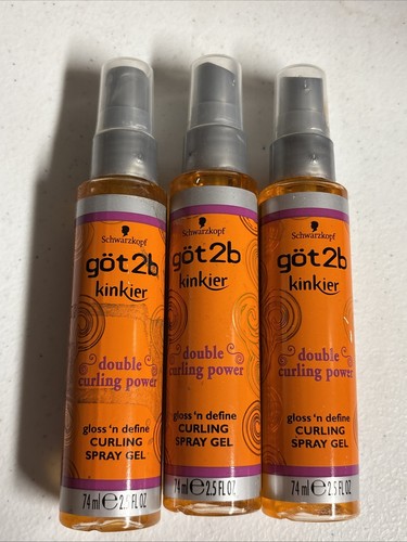 Got2b 2,5 oz. Kinkier Gloss 'n Define Lockenspray Gel Schwarzkopf Haar X3