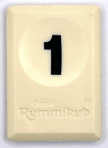 Rummikub Tile Black 1 Game Replacement Smooth Number Engraved Back Pressman - Picture 1 of 2