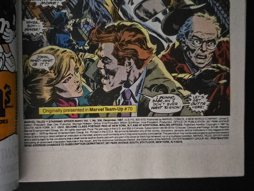 MARVEL TALES Starring SPIDER-MAN # 206 1987 RAW Reprint: Marvel Team Up #70 - Picture 5 of 5