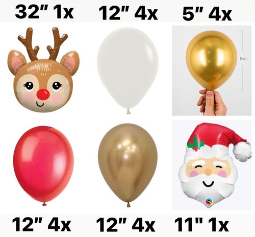 18pcs 3D Reindeer Rudolph 32" Foil Balloon Christmas Xmas Kids Party Decoration - Picture 2 of 7