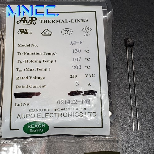 Aupo Pico Thermal Fuse Cutoff Tf 130℃ / 266°F Degrees 250V 3A A4-F 3A - Picture 5 of 5