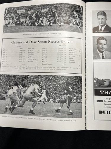 1940 North Carolina vs Duke College Football Program - Picture 8 of 19