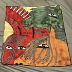 Abstract Animal Embroidered Pillow Covers Set Of 2 