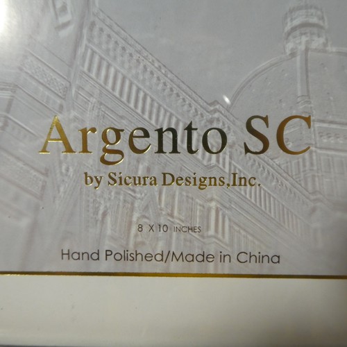 Firenze Inlay Veneer Wood Photo Frame For 8 x 10 Picture Design Argento SC - Picture 4 of 8