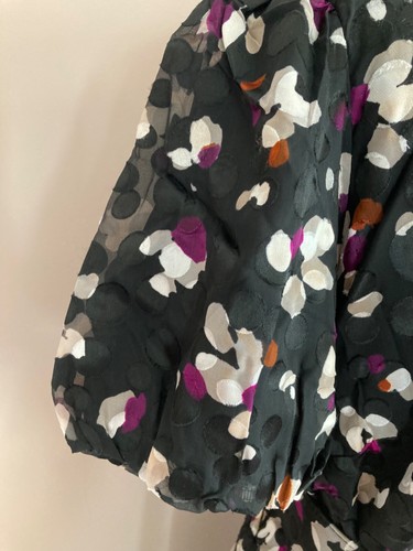 Vestido Phase Eight Talla 22 24 Negro Estampado Kensley Manga Abullonada - Imagen 3 de 7