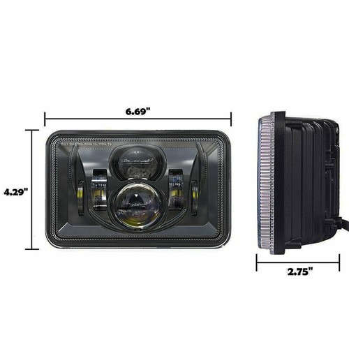 4pcs LED Headlights 4x6" For Kenworth T800 T400 T600 W900B W900L Classic 120 - Foto 8 di 11