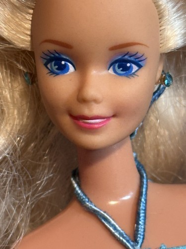 Barbie Superstar Cara Esculpida Platino Rubia Largo Ondulado con Pendientes ~ Vestida 💎 - Imagen 2 de 19