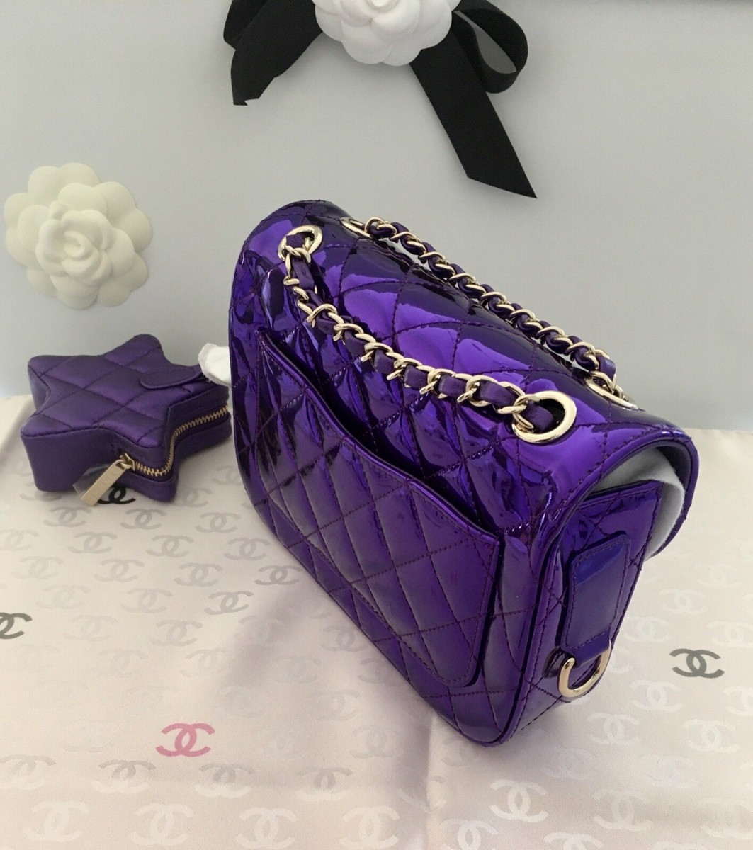 New Chanel 24C Mirror Metallic Purple Calfskin Mini Flap Bag New Chanel 24C Mirror Metallic Purple Calfskin Mini Flap Bag