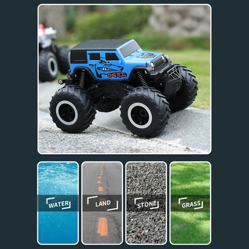 Amphibious Remote Control Off-Road Car 4 Wheels Drive Waterproof Rechargeable un - Bild 14 von 26