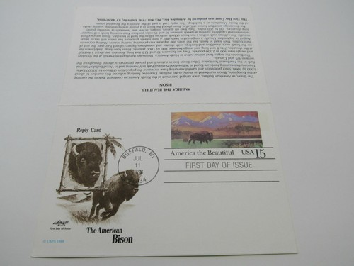 USPS Scott UY39 15c America The Beautiful First Day of Issue Postal Reply Card - Picture 3 of 9