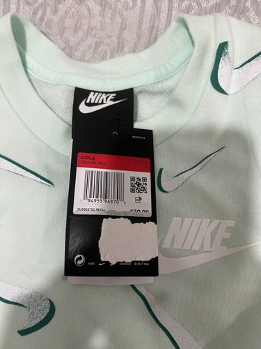 Nike Sportswear Girl's Size L Barely Green French Terry Printed Tank Top NWT - Picture 6 of 6