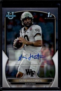 2022 Bowman Chrome University Sam Hartman #51 1st Autograph