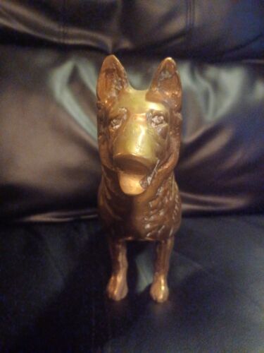 Vintage Solid Brass German Shepard Figurine - Picture 3 of 5