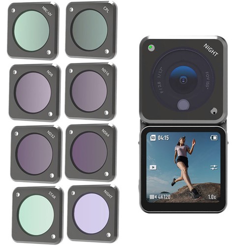 Lens Filter ND ND8 ND16 ND32 ND64/PL CPL MCUV Night Star For DJI Action 2 Camera