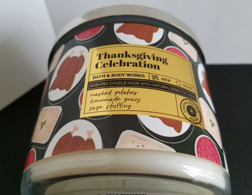 Bath & Body Works Set Wallflower Gold Turkey & Thanksgiving Celebration Candle - Picture 6 of 9