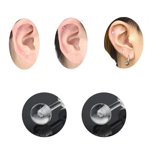 Surgical Steel Labrets Lip Rings Tragus 16G Earring Stud Piercing Jewelers 2PCS - Picture 17 of 17