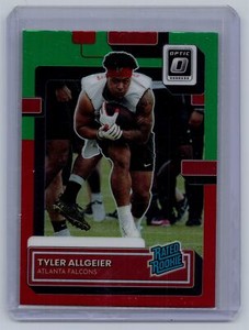 2022 Donruss #P-344 Tyler Allgeier Optic Rated Rookies Preview Red and Green