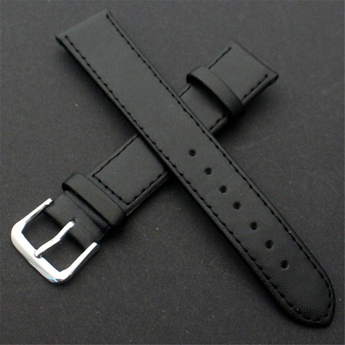 Women Men Solft Plain Watch Strap Leather Wristwatch Band Black Brown 8mm - 22mm - Picture 3 of 10