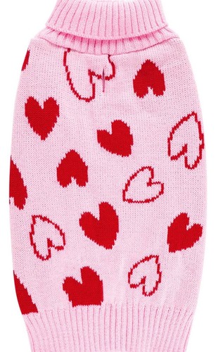 Valentine'S Day Dog Sweaters for Large Dogs Turtleneck Pink Doggie Sweater - Picture 7 of 9