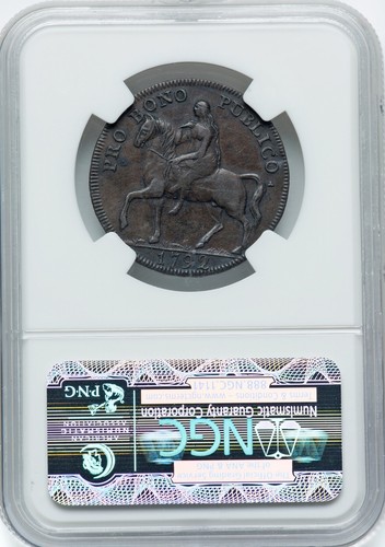 WARWICKSHIRE COVENTRY 1792 D&H-231 1/2 d Conder Token NGC MS 53 - Lady Godiva! - Picture 2 of 2