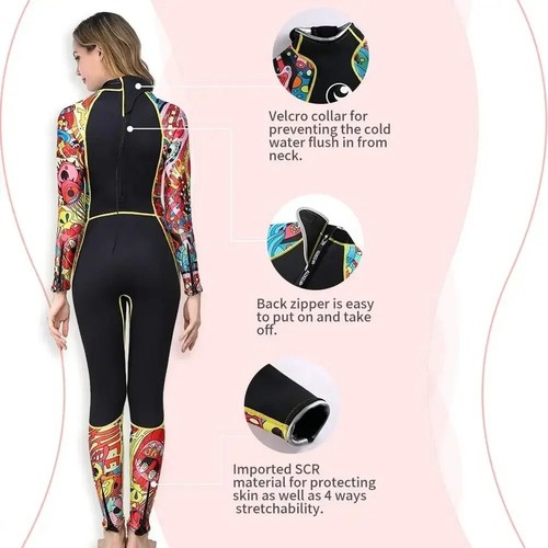 HISEA Women 3MM Wetsuit Long sleeved UV Protection Snorkeling Diving Surfing AU - Foto 4 di 16