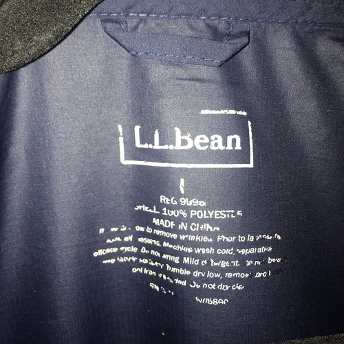 LL Bean Women’s Large Windbreaker Lightweight Jacket Navy Blue Zip Pockets Reg - Picture 2 of 8
