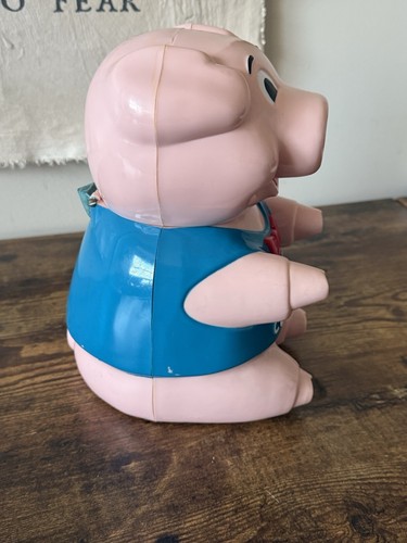 The Original Oinking Cookie Jar 90s Plastic Pig Vintage Storage Container Works - Picture 3 of 12