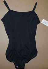 NWT Body Wrappers Double Princess Front Camisole Leotard Black Ladies/Girls P823