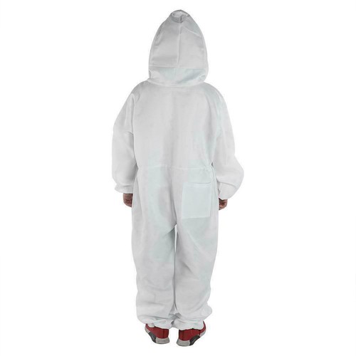 Full Body Anti-bee Suit Beekeeping Equipment Cotton Veil Hood Coat White Size L - Picture 4 of 10