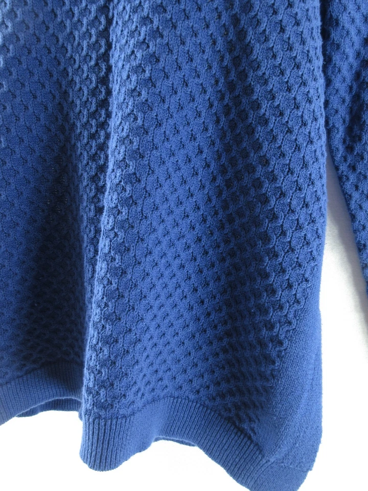 Suéter Caribbean Joe Para Mujer XL Azul Waffle Texturizado Crew Manga Larga Acogedor Foto 4 de 4