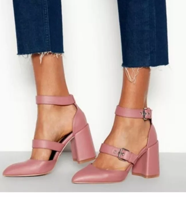 Pink block heel shoes deals uk