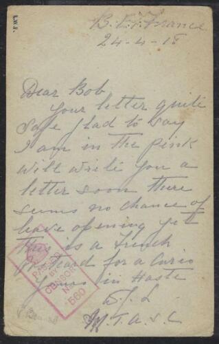FRANCE UK 1918 WWI PC SHOWING FLAGS OF THE ALLIANCE FRENCH ARMY CORRESPONDING - Picture 2 of 2