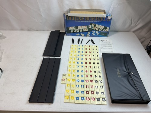 Vintage DELUXE RUMMIKUB Tile Game Pressman In Storage Case Complete