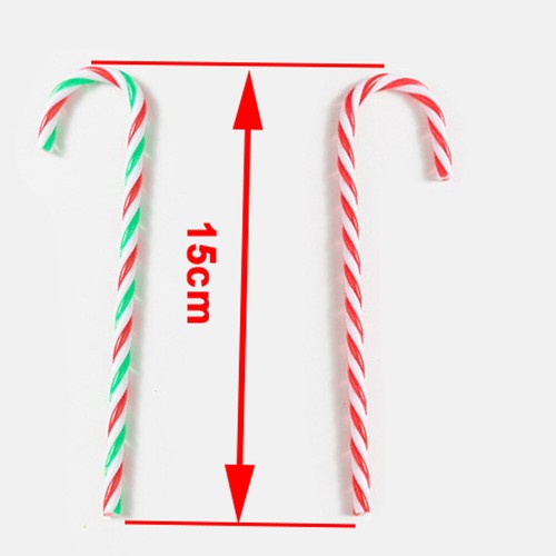 1-20pcs 15cm Christmas Twisted Plastic Candy Cane Xmas Tree Hanging Decor Prop - Picture 3 of 25