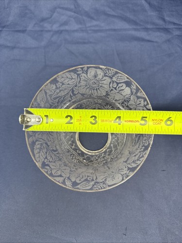 ANTIGUA LÁMPARA DE VIDRIO GRABADO AL ÁCIDO ESMERILADO VINTAGE PANTALLA DE LUZ FLORAL 2 1/4" INSTALADOR - Imagen 17 de 24