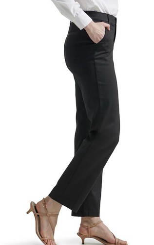 Lee Women's Sz 10 Med Black Pants Straight Leg Mid Rise Ultra Soft Waistband - Bild 2 von 4