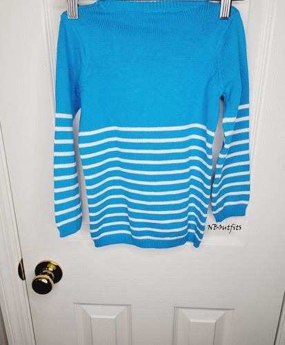 Gymboree White and Blue Striped Heart Knit Sweater size XS(3-4) - Picture 4 of 4