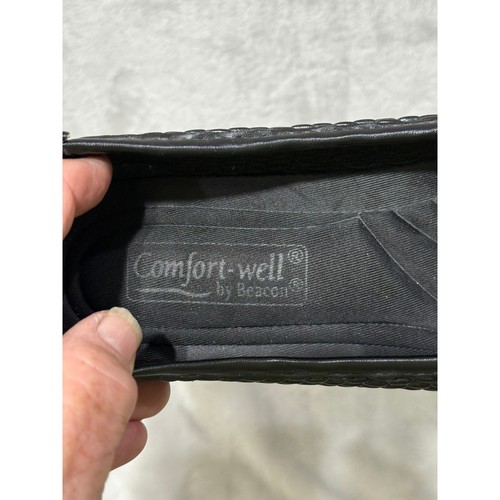 Zapatos de salón Comfort Well by Beacon negros tejidos punta cuadrada cómodos para mujer - Imagen 6 de 7