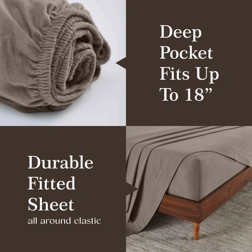 Traditional 100% Cotton Flannel Trellis Or Solid Bed Sheet Set with Pillow cases - Picture 69 of 124