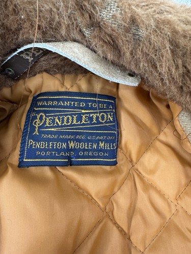 70S 80S PENDLETON Wool Jacket Coat Beige American Casual Medium / Large - Picture 2 of 10