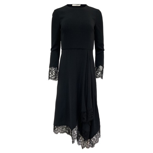 Givenchy Asymmetric Chantilly Lace-Trimmed Cady Dress In Viscose Women Size 38