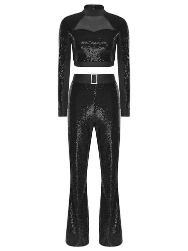 Mujeres Ropa de Baile Trajes de Concierto Pantalones Acampanados Conjuntos Disco Danza Música Brillante Jazz - Imagen 46 de 83