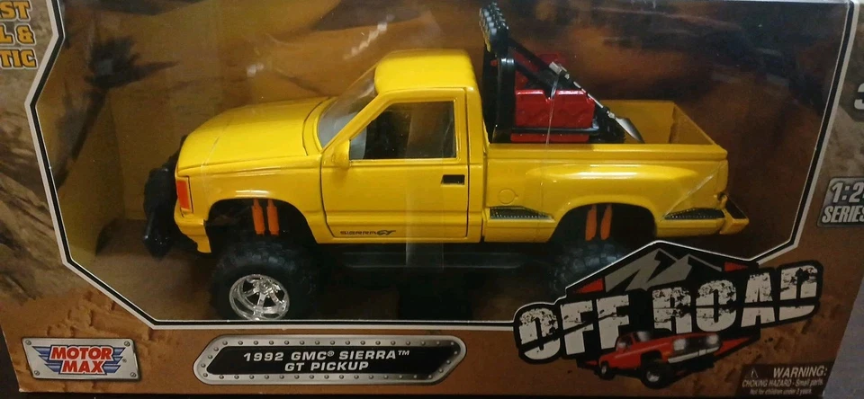 Motor Max 1:24 Off Road 92 GMC Sierra GT Pickup VHTFD Diecast In Yellow(NIB Read - Image 2 of 4