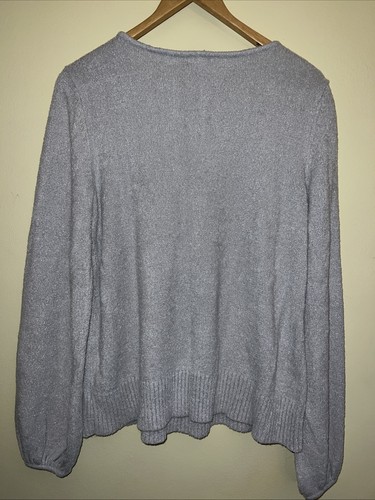 Worthington Women's Metallic Gray Super Soft Knit Long Sleeve Sweater Large - Picture 4 of 8