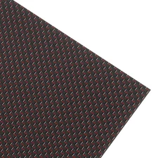 1 Pcs 3K Carbon Fiber Sheet 250x100x3mm Board with Red Metallic Threads
