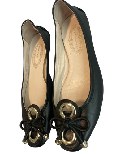 Elie Tahari Damen-Ballerinas Lackleder schwarz Schleife Größe 38,5–8,5 US - Bild 3 von 10